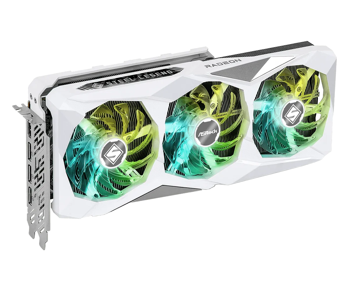 Asrock Graphic Card AMD Radeon RX 7800 XT Steel Legend 16GB DDR6 OC Dual Fan view 3
